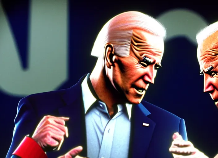 Prompt: joe biden fighting as a character in tekken 2