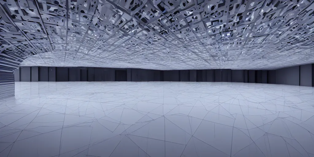 Prompt: a wide angle photo of an empty space in a futuristic studio, global illumination, cinematic
