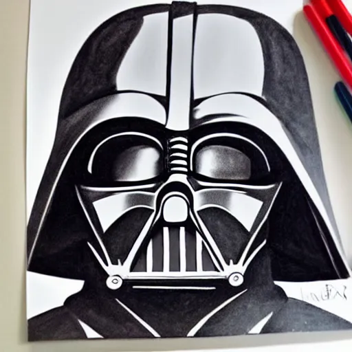 Image similar to darth vader drawn by a child