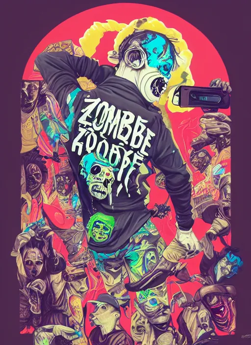 Image similar to zombie full body hiphop streetwear drip, tristan eaton, victo ngai, artgerm, rhads, ross draws