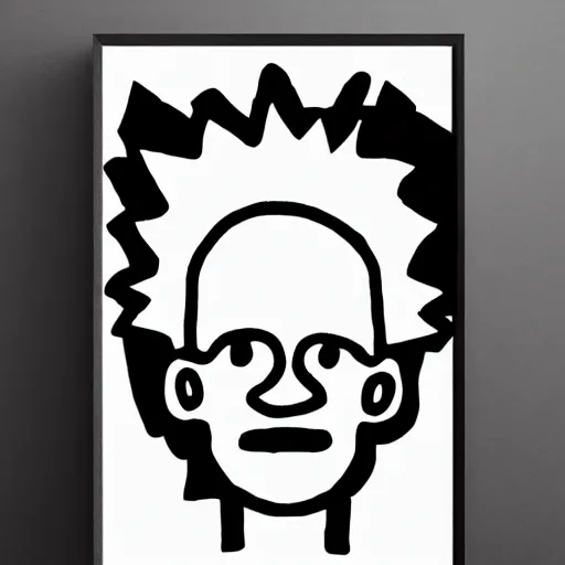 Image similar to symmetrical human portrait of bart simpson, grainy high contrast black and white photography photo print ilford warm tone