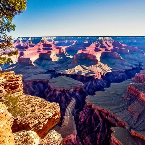 Image similar to ultra wide angle view of the grand canyon at duck