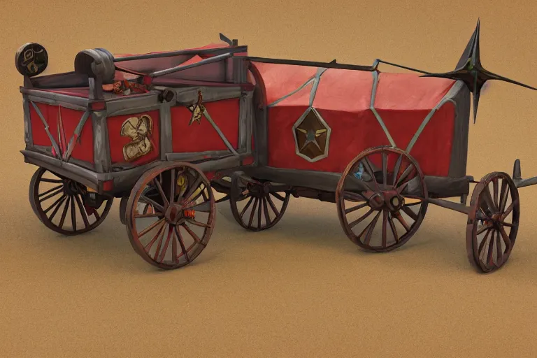 Image similar to 3d sculpt of a circus wagon, artstaton, League of Legends, red dead redemption2, digital illustration