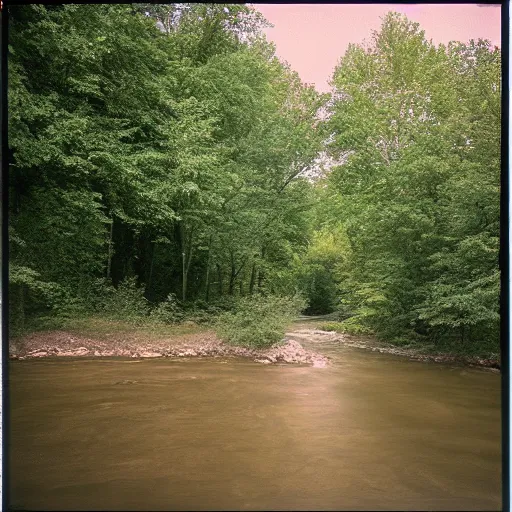 Prompt: kaskaskia river, kodak portra 5 0, long exposure, - n 4