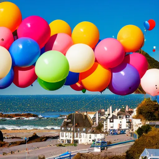 Image similar to photo of bretagne with giant birthday balloons