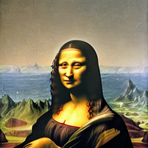 Image similar to beksinski, zdzisław - mona lisa in the style of beksinski, zdzisław by beksinski, zdzisław