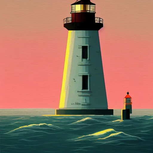 Image similar to lighthouse by simon stahlenhag