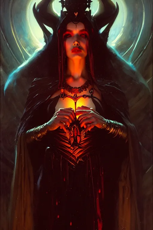 Image similar to the dark magic queen of hearts, dark fantasy by gaston bussiere, bayard wu, greg rutkowski, giger, maxim verehin