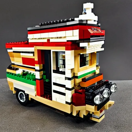 Prompt: trailer trash lego set