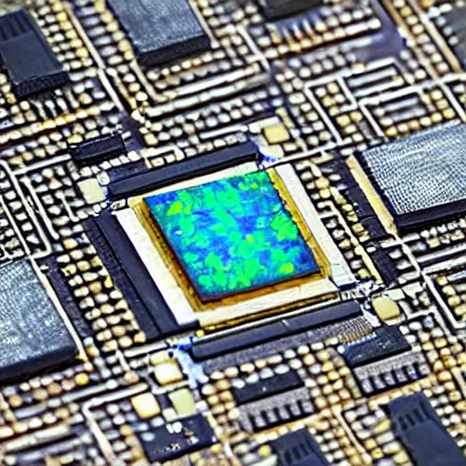 Image similar to computer chip made from opal, realistic, detailed, high definition