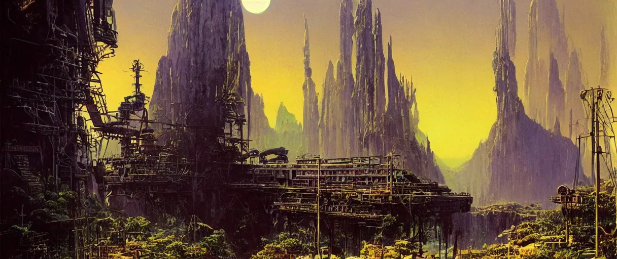 Prompt: 👽 🚉 💰 🛤 ⛪️ 🌴, Bruce Pennington