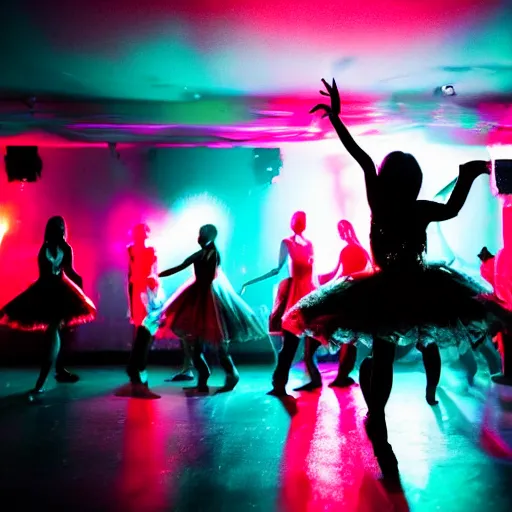 Image similar to dark dancing silhuettes in a dance club, colorful lights, dramatic lighting, a lot of energy, photograph 8 5 mm f 1. 4