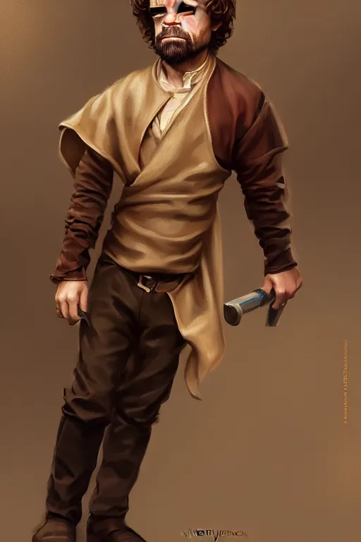 Image similar to tyrion lannister working in a winery, animation pixar style, by magali villeneuve, artgerm, jeremy lipkin and michael garmash, rob rey and kentaro miura style, golden ratio, trending on art station