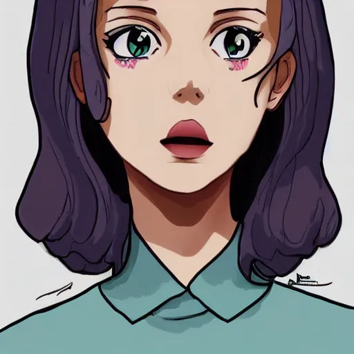 Image similar to portrait of millie bobby brown in an anime style