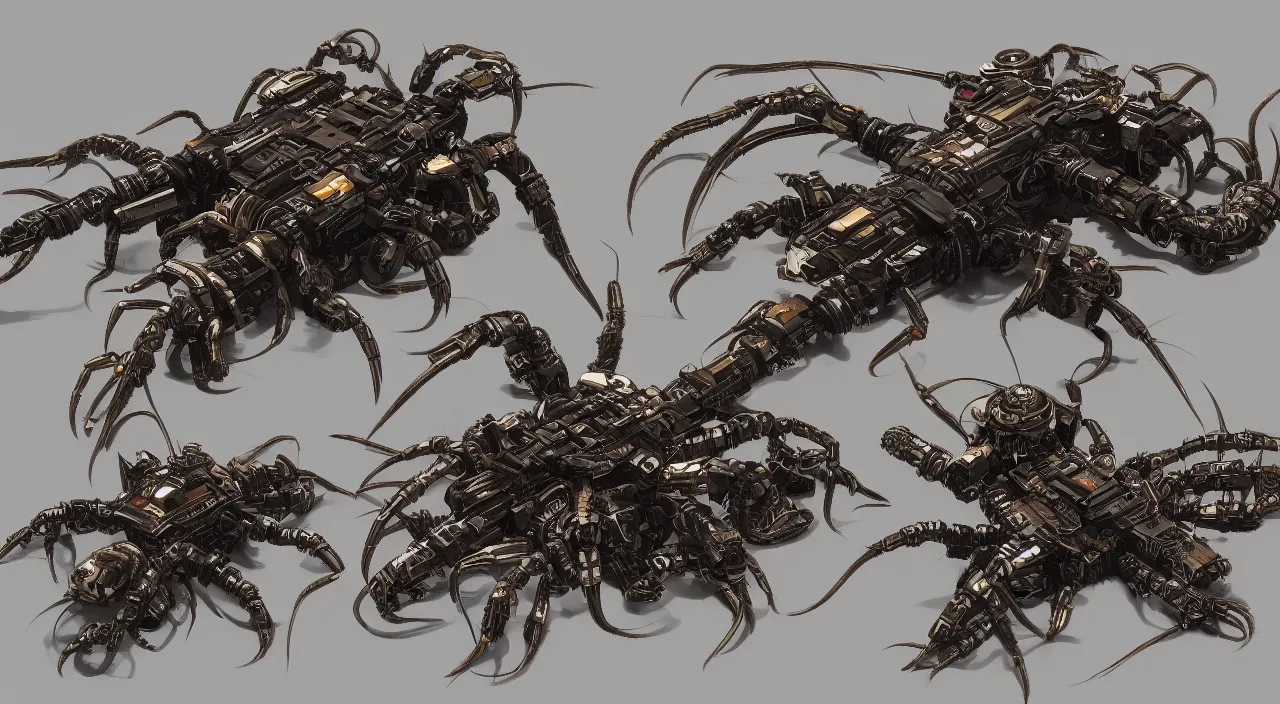 Prompt: try mechanical tarantulas with guns schematics Art Nouveau, hyperdetailed, artstation, cgsociety, 8k