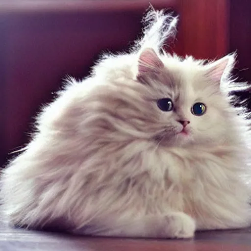 Prompt: cute cat with huge fluffy tail