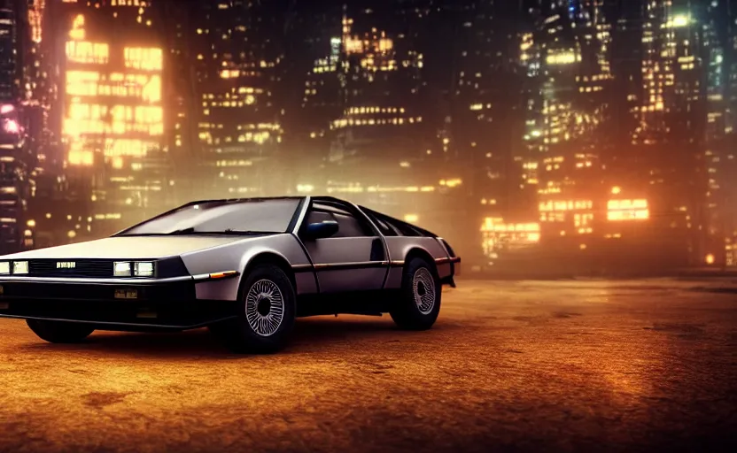 professional photo of delorean from low angle shot, | Stable Diffusion ...