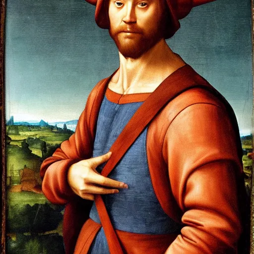 Prompt: renaissance portrait painting of TMNT Leonardo