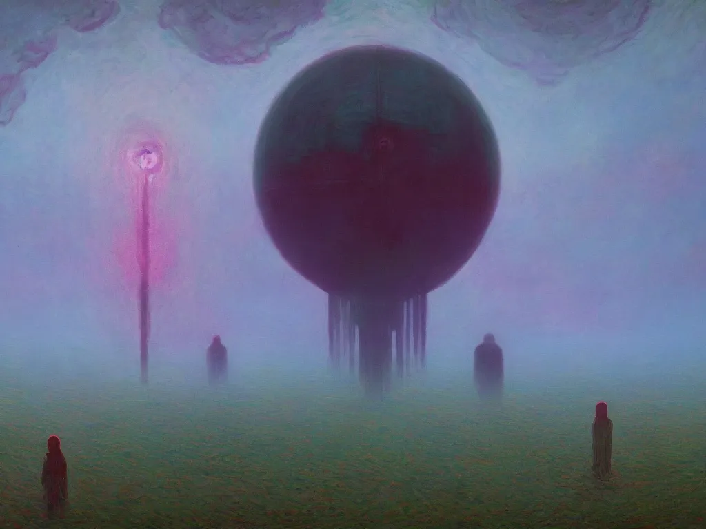 Prompt: third eye voidscape by simon stalenhag and claude monet, oil on canvas