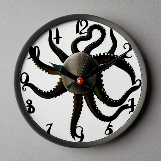 Prompt: octopus clock