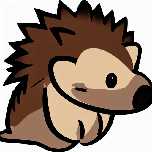 Image similar to twitch emote of a cute hedgehog