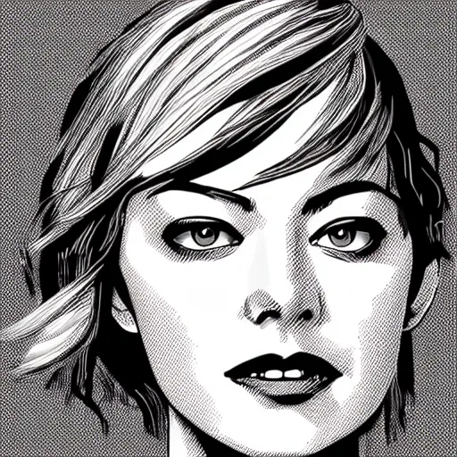 Prompt: portrait of emma stone, by laurie greasley