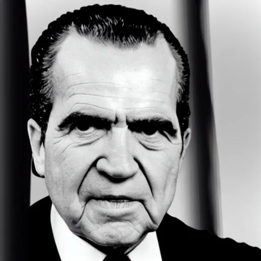 Image similar to Richard Nixon lost in the backrooms.