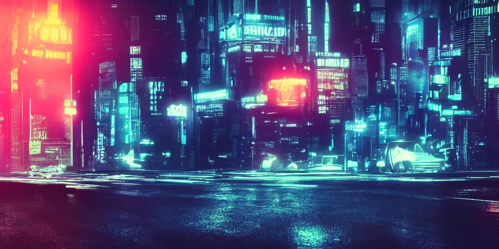 Prompt: neo noir city, 1 9 8 0 s future retro, cinematic, dramatic lighting, atmospheric