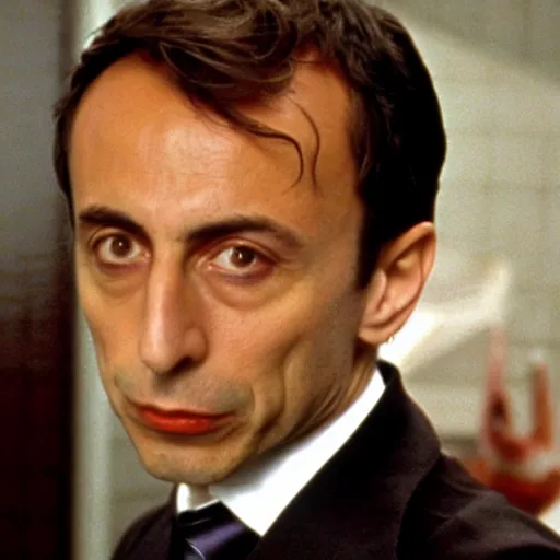 Prompt: Eric Zemmour in American Psycho (1999)