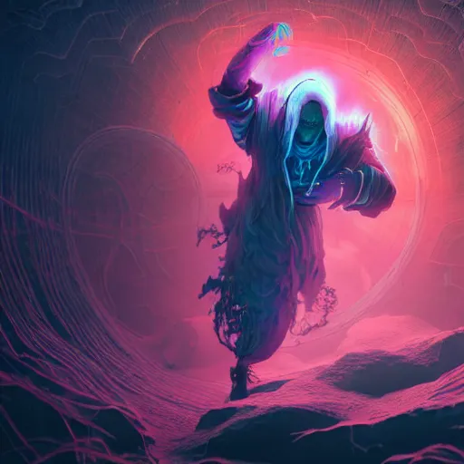 A necromancer pulsing with necrotic energy, Art by | Stable Diffusion ...
