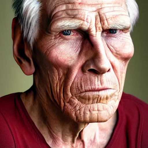 Image similar to A colored colorized real photograph of Jerma985 as an elderly guy, taken in the early 2020s, taken on a 2010s Camera, realistic, hyperrealistic, very realistic, very very realistic, highly detailed, very detailed, extremely detailed, detailed, digital art, trending on artstation, headshot and bodyshot, detailed face, very detailed face, very detailed face, real, real world, in real life, realism, HD Quality, 8k resolution, intricate details, colorized photograph, colorized photon, body and headshot, body and head in view