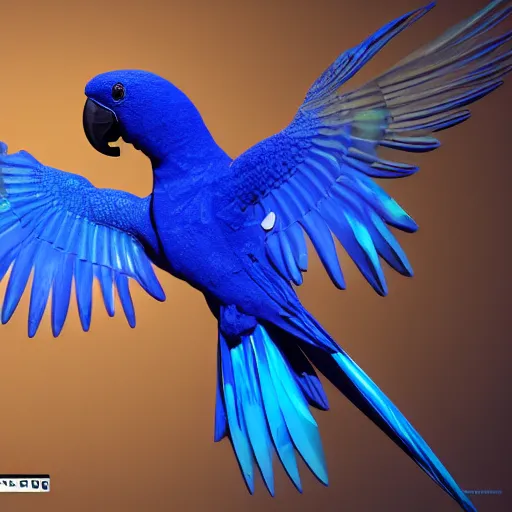 Image similar to fluids paint pouring forming blue parrot, intricate details, 16k, post processing, vivid colors, vray render