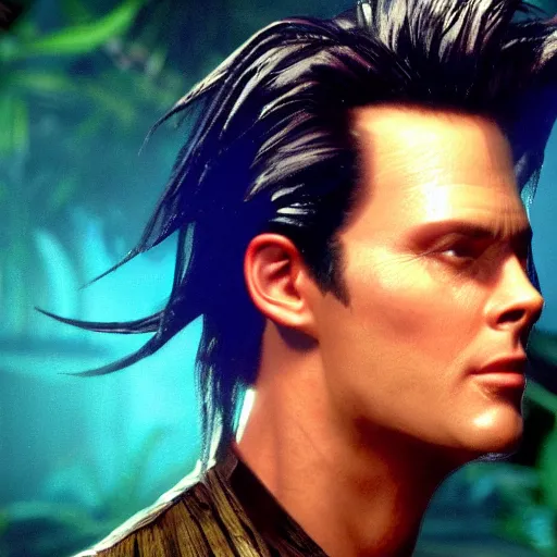 Image similar to hyperrealistic film still of ace ventura as neo in the matrix, stunning 3 d render, inspired by istvan sandorfi & greg rutkowski & unreal engine, perfect symmetry, dim volumetric cinematic lighting, 8 k octane comprehensive render, extremely hyper - detailed, incredibly lifelike attributes, intricate, real flesh texture, masterpiece, artstation, stunning,