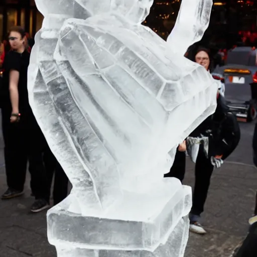 Prompt: ice sculpture of the by emma watson