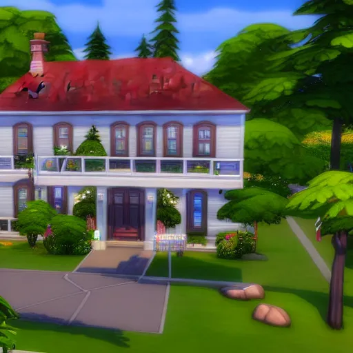 Image similar to sims 4 screenshot of the family guy house