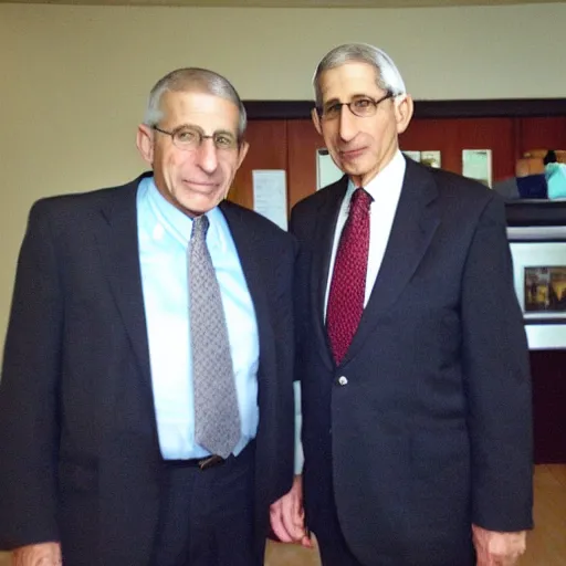 Image similar to a photo of George Floyd standing next to Dr. Anthony Fauci