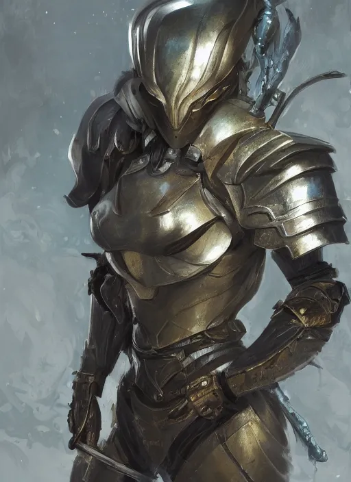 Image similar to a professional painting of a beautiful young female, wearing a metallic dragon-shaped helmet, semi-clothed in battle armor, olive skin, long dark hair, beautiful bone structure, symmetrical facial features, intricate, elegant, digital painting, concept art, smooth, sharp focus, illustration, from Metal Gear, by Ruan Jia and Mandy Jurgens and Greg Rutkowski and Artgerm and William-Adolphe Bouguerea