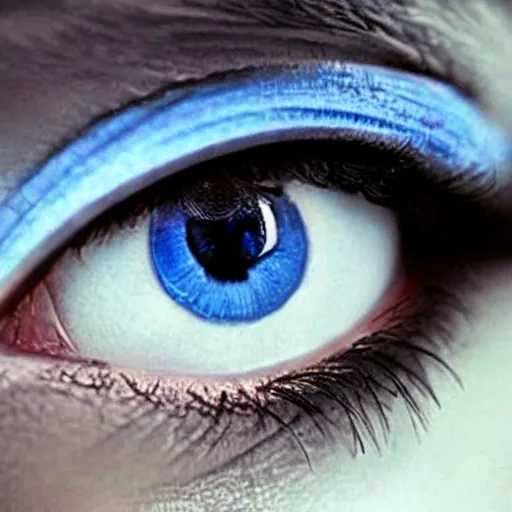 Image similar to beautiful photo, blue iris eye photo, only eyeball, perfect eye, realistic