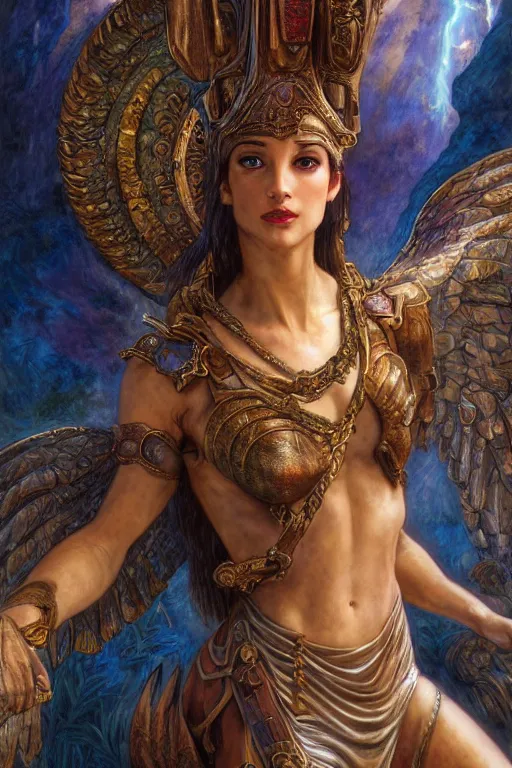 Prompt: Mystical Valkyrie, Portrait of a beautiful female Reptilian Anubis warrior, Regal, Realistic, Refined, Detailed Digital Art, Josephine wall, Oil Painting, William-Adolphe Bouguereau, Art Frahm, Esao Andrews, Steampunk, Walt Disney (1937), Highly Detailed, Cinematic Lighting, Unreal Engine, 8k, HD