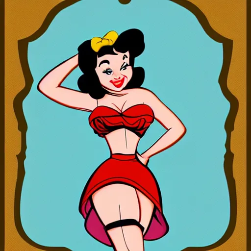 Image similar to pinup girl in the style of disney