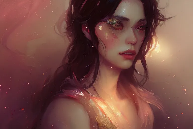 Image similar to portrait _ of a beautiful magic girl character design fantasy intricate _ cinematic _ lighting _ highly _ detailed _ digital _ painting _ artstation by wlop