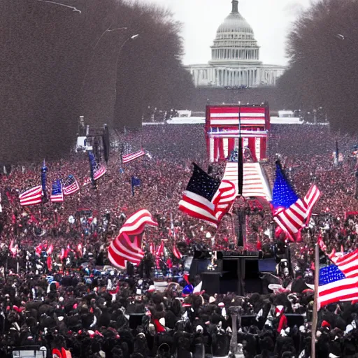 Image similar to Alex Jones inauguration, 4k, photo realistic
