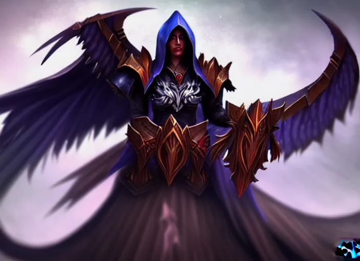 Prompt: champion splashart of champion made out of angel of death