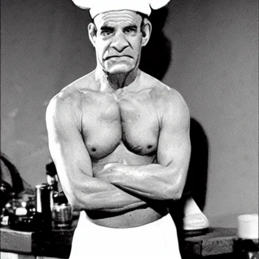 Prompt: popeye the sailor on an episode of seinfeld