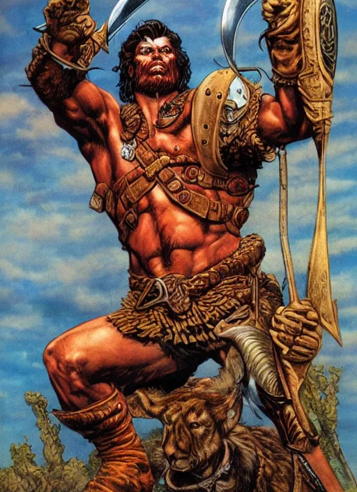 Image similar to a warrior by clyde caldwell