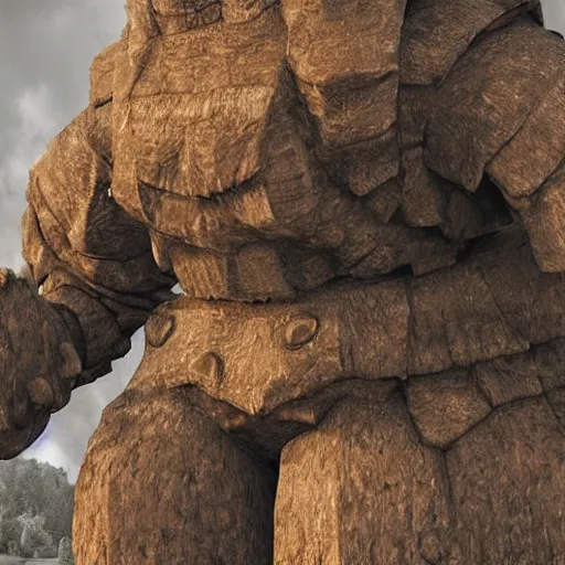 Image similar to ultra realistic and intricate detailed photograph of giant golem