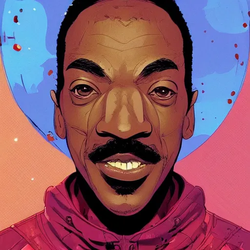 Image similar to a study of cell shaded portrait of Cartoonish Eddie Murphy concept art, llustration, post grunge, concept art by josan gonzales and wlop, by james jean, Victo ngai, David Rubín, Mike Mignola, Laurie Greasley, highly detailed, sharp focus, alien, Trending on Artstation, HQ, deviantart, art by artgem