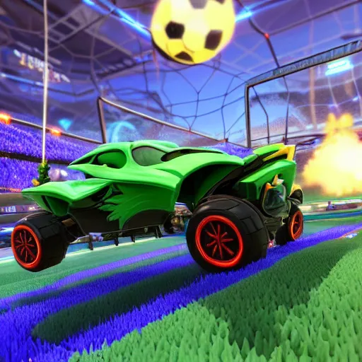 Image similar to cannabis leaf plays rocket league, highly detailed, 8 k