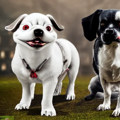 Image similar to angry dogs, hyper realistic, 4k, 8k, cinematik