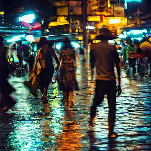 Image similar to jakarta night life undercover in realistic art, award winning photo